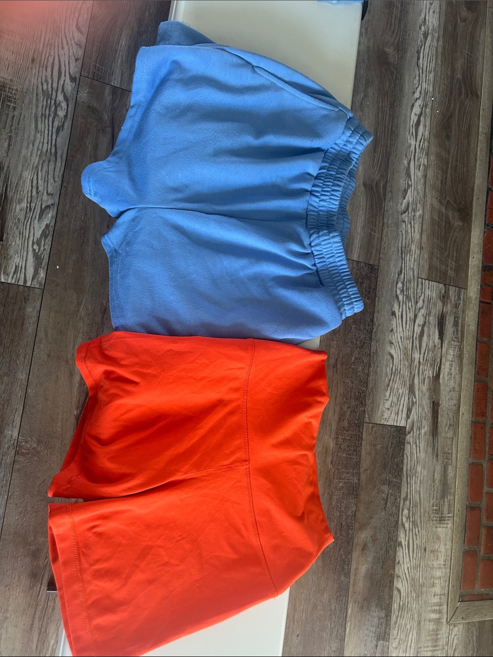 Women's Athletic Shorts - Blue and Orange